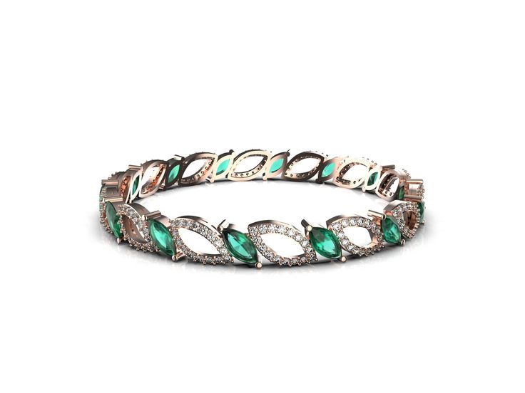 Natural emerald and diamond bracelet bangle for women and girls in 14k solid gold / surprised your love with this beautiful bangle bracelet With Gold / Gift Emerald Bangle Bracelet .... --------------------------------------------------------------------------------- Item description - stone - natural emerald shape - Marquise color - rich green luster weight - 9.10 carats Quality - AA size 3 mm width and 5 mm length total emerald stones - 24 pieces orgin - zambian material - 14k and 18k solid go Gemstone Bangle For Anniversary, Emerald Bangle Bracelet For Anniversary, Green Diamond Bangle As A Gift, Green Diamond Bangle For Gift, Green Diamond Bangle As Gift, Fine Jewelry Green Bangle For Anniversary, Green Bangle Jewelry For Anniversary, Green Bangle Bracelet For Anniversary, Green Fine Jewelry Bangle For Anniversary