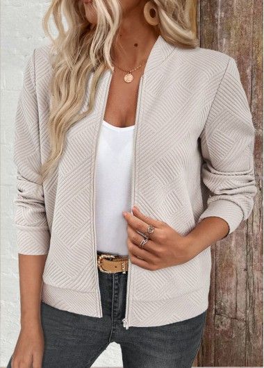 Color:Beige;Size:S;Size:M;Size:L;Size:XL;Size:XXL;Package Contents:1 X Jacket;Occasion:Other;Style:Casual; Geometric Knit, Womens Jackets Casual, Khaki Jacket, Textured Jacket, 60 Fashion, Casual Vest, Winter Mode, Long Sleeves Jacket, Sports Jacket