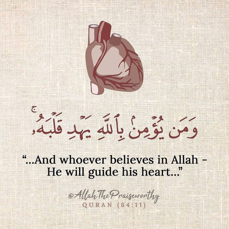 an islamic quote with the image of a human heart