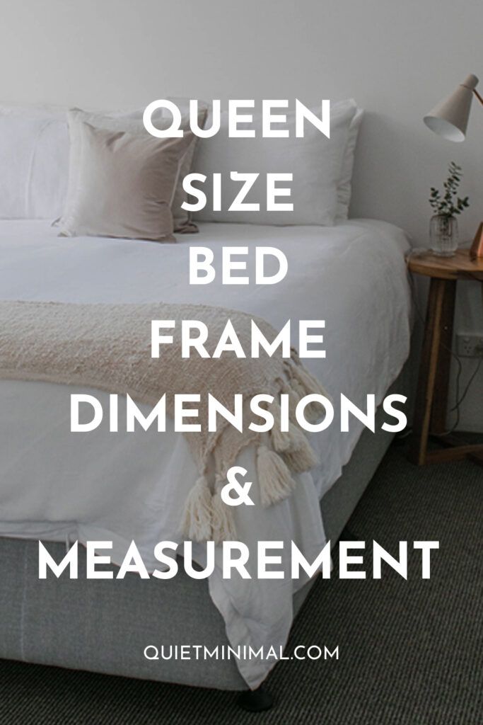 queen size bed frame dimensions and measurement with text overlay reading queen size bed frame measurements