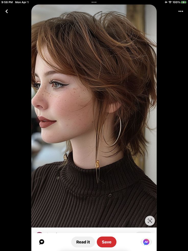 Messy Medium Haircut, Contemporary Hairstyles For Women, Pixie Light Brown Hair, Cute Short Shag Haircuts, Edgy Haircuts For Fine Hair, Short Women's Haircut, Short Haircut Brown Hair, Trending Hair Cuts 2024 Women, Short Shag Curtain Bangs