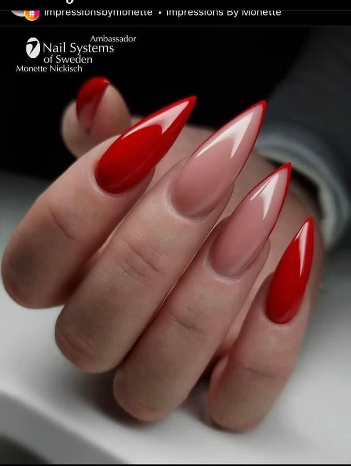 Stilleto Nails Designs, Unghie Sfumate, Kutek Disney, Sassy Nails, Stiletto Nails Designs, Her Nails, Work Nails, Red Nail, Acrylic Nails Coffin Short