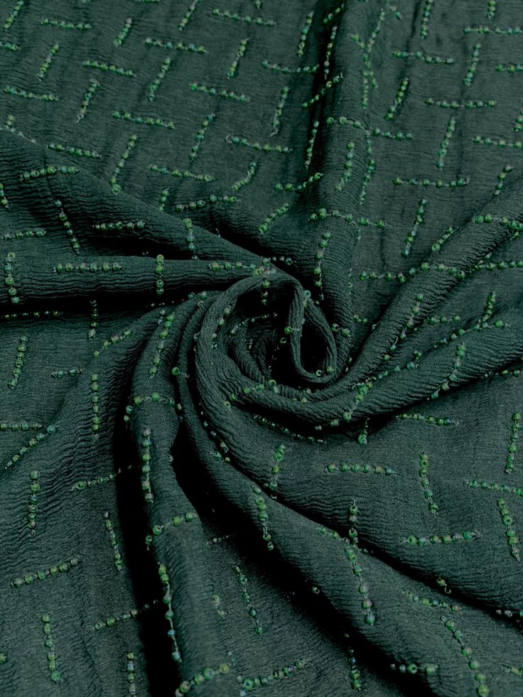 Distinguished by its luxurious design, this high-quality Jungle Green Sequin & Beads On Silk Chiffon JEC-109-5 Fabric is perfect for women's high-end evening dresses, costumes, jackets, and skirts. Our unique and distinctive fabric is available in a wide selection of colors. The fabric is sold by the Yard, and measures 44 inches in width. Glass Frog, Dupioni Silk, Jungle Green, Green Sequins, Luxurious Design, Silk Wool, Sequin Beading, Wool Fabric, Silk Chiffon