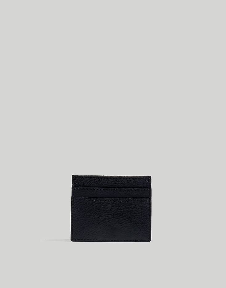 Women's Leather Card Case | Madewell Modern Leather Card Holder With Interior Slots, Modern Card Holder With Id Window For Everyday Use, Classic Black Card Holder For Daily Use, Modern Card Holder With Interior Slots For Daily Use, Classic Black Wallets With Card Slots, Business Wallets With Card Slots, Formal Leather Card Holder With Id Window, Modern Rectangular Cases With Card Slots, Leather Card Holder With Id Window For Formal Use