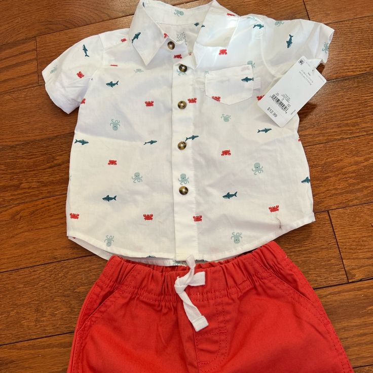 New With Tags Never Worn Spring/Summer Out Fit. Red Cotton Spring Set, Spring Red Cotton Set, Red Cotton Set For Spring, Red Summer Playwear Sets, Red Playwear Sets For Spring, Red Playwear Sets For Summer, Red Cotton Beach Sets, Casual Red Cotton Sets, Red Cotton Beachwear Sets