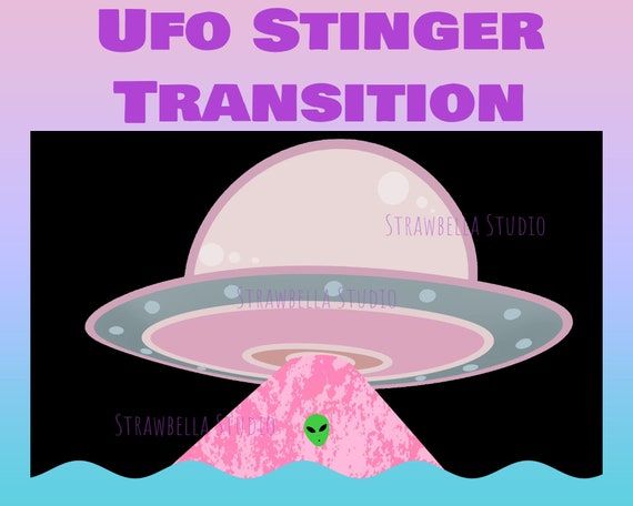 an image of a pink alien floating in the ocean with text that reads, u fo stinger transition