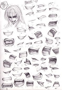 a drawing of various bowls and spoons with one woman's face in the middle