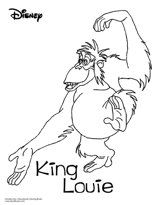 the jungle book coloring pages with an image of a monkey and his friend in black and white