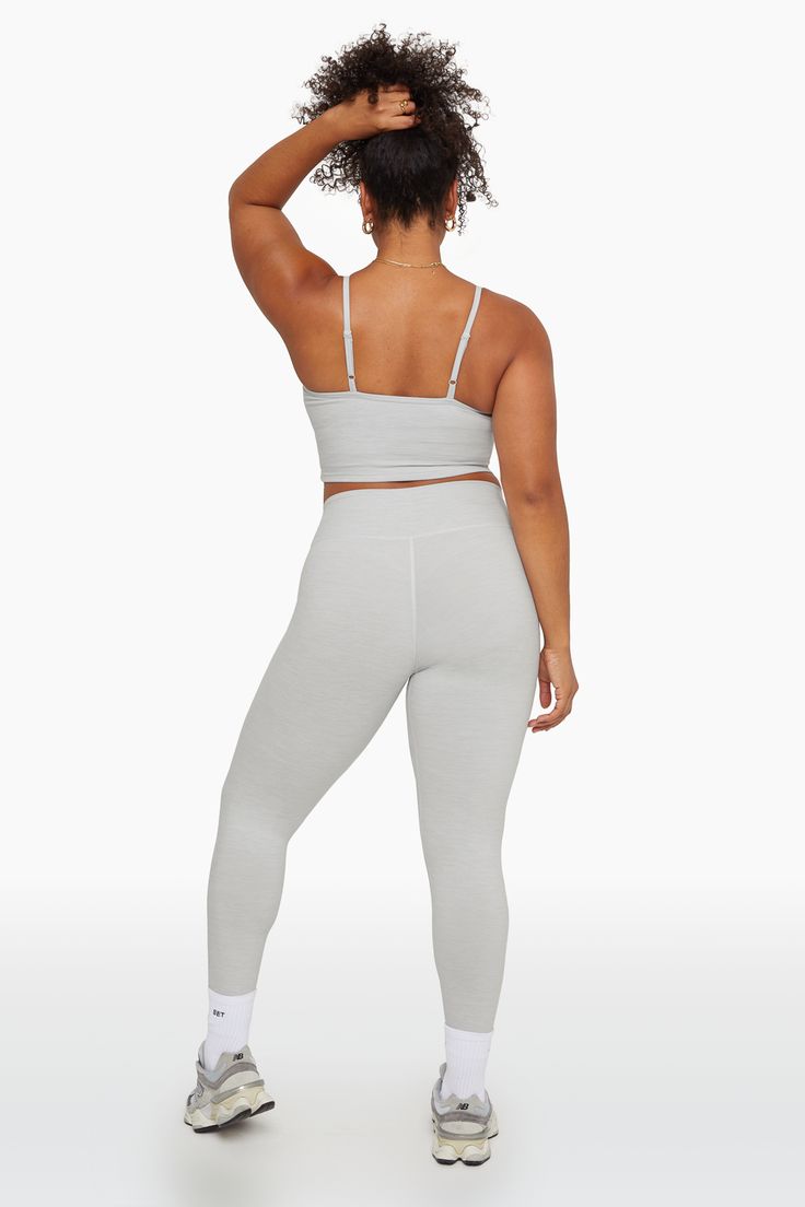 Experience style and comfort with the 2024 FormCloud™ Leggings in Heather Grey. These high-waisted leggings offer a smooth texture, medium compression, and are made from our proprietary FormCloud™ fabric. With no side or front seams, they provide a sleek look for your active pursuits. Solid Seamless Leggings With Medium Support, Solid Leggings With Seamless Construction And Medium Support, Gray Activewear With Light Support And Micro-elastic Fit, Versatile Gray Compression Activewear, Seamless Leggings With Medium Support, Gray Elastane Leggings For Loungewear, Compressive Gray Elastane Tights, Gray Elastane Activewear For Loungewear, Gray Compression Tights For Yoga