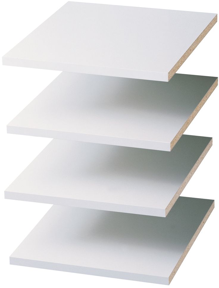 three white shelves stacked on top of each other