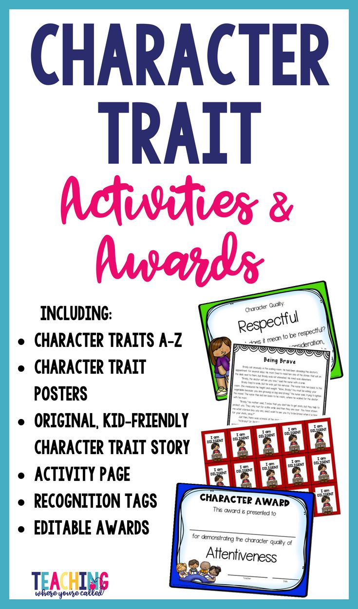 the character award poster with text and pictures for children's literature, reading and writing