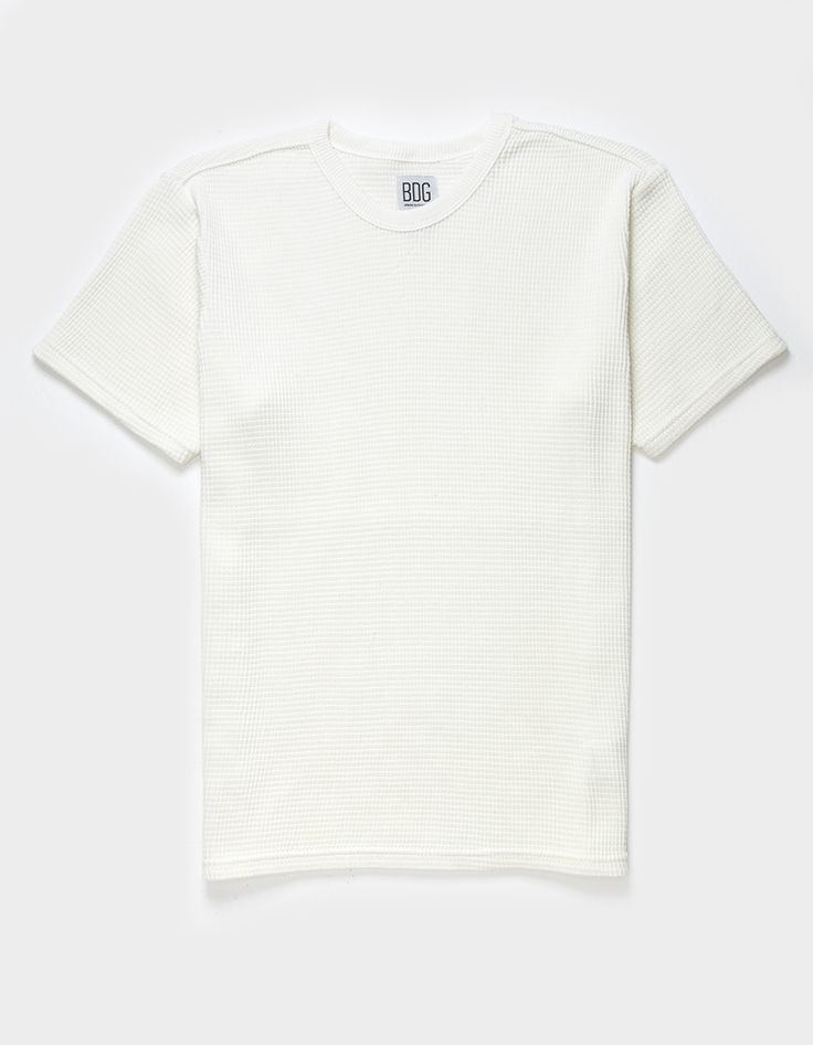 Bdg Urban Outfitters True Waffle Tee. Allover Waffle Knit Construction. Crew Neck. Short Sleeve. 100% Cotton. Machine Wash. Imported. Fitted Waffle Knit Crew Neck Top, Summer Waffle Knit Short Sleeve T-shirt, White Waffle Knit Tops For Summer, Spring Crew Neck Waffle Knit Top, White Waffle Knit Top With Relaxed Fit, Summer Waffle Knit Crew Neck Top, Summer Waffle Knit Top With Crew Neck, Waffle Knit Relaxed Fit Tops For Spring, White Waffle Knit Tops For Spring