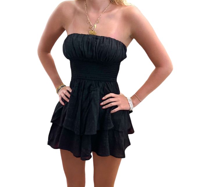 Effortlessly Chic Alexis Romper Stay stylish all summer long with the Alexis Romper! This black strapless romper is the epitome of versatility, designed to keep you looking fabulous for any occasion. Key Features: Stylish Design: The sleek strapless silhouette enhances your figure while providing ultimate comfort. Versatile Wear: Easily dress it up with heels and accessories for a night out or keep it casual with your favorite sandals. Perfect for Any Occasion: Ideal for parties, brunches, or ca Strapless Romper, Preppy Summer, Summer Staples, Perfect Summer, Summer Wardrobe, Outfit Sets, Sleek, Night Out, Rompers