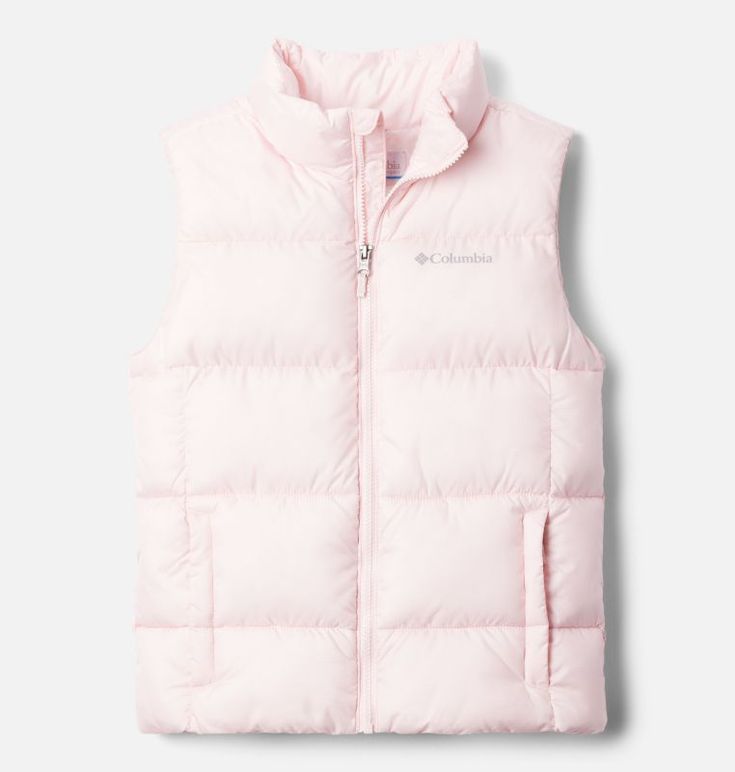 Packed with recycled synthetic insulation, this is the perfect puffer vest for cold, dry winters. Handy zippered pockets keep your phone and other items close from trail to town. Shoes Guide, Kitty Clothes, Columbia Girls, Pink Vest, School Clothes, Cute Preppy Outfits, Columbia Jacket, Cute Everyday Outfits, Clothes Ideas