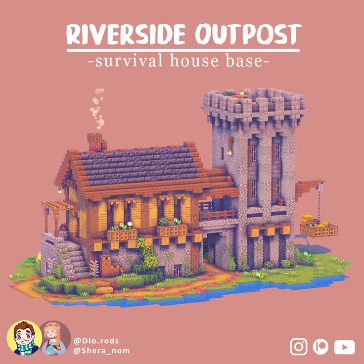 the front cover of riverside outpost survival house base