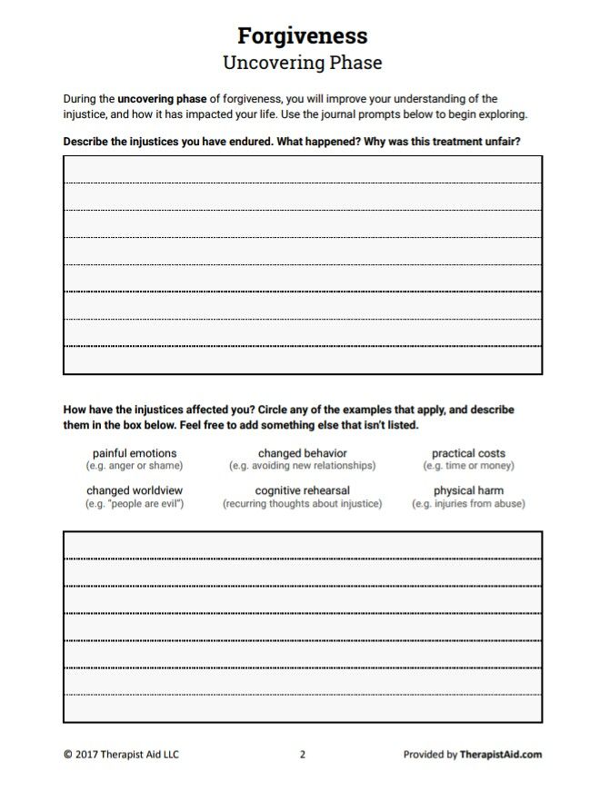 Worksheet: forgiveness 2 Forgiveness Exercises For Group Therapy, Boundary Worksheets For Adults, Forgiveness Worksheet, Counseling Worksheets Therapy Tools, Psychology Journal, Healing Worksheets, Couples Therapy Worksheets, Self Forgiveness, Counseling Worksheets