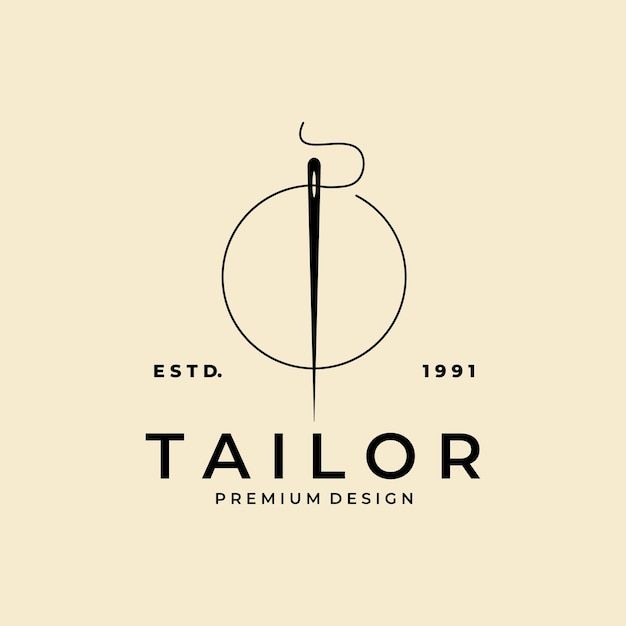 the logo for tailor, which is designed in black and white on a beige background