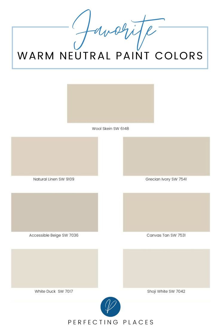 neutral paint colors with the words favorite warm neutral paint colors