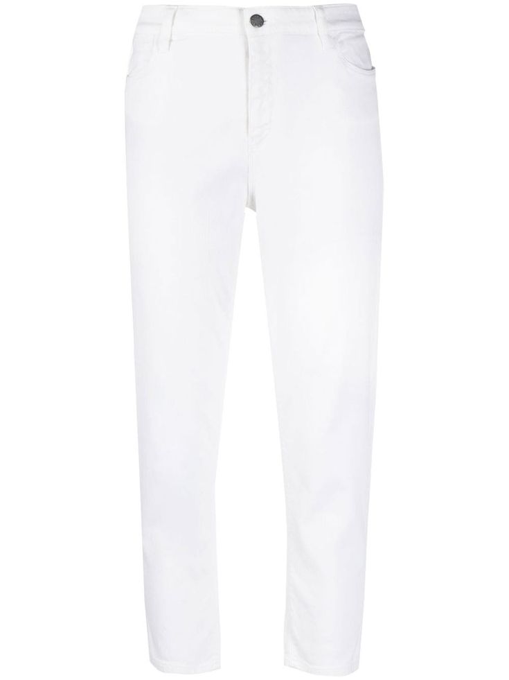 white stretch-cotton front button fastening belt loops classic five pockets cropped Purchasing this item continues its narrative and reduces the environmental impact by avoiding the use of new resources needed to make the product from scratch, such as water, materials and electricity, and avoiding additional manufacturing impact. Learn more about what makes a product Conscious on our Conscious Criteria page Classic White Cropped Jeans With Five Pockets, White Cropped Jeans With Belt Loops, White Cropped Leg Jeans With Belt Loops, White Mid-rise Jeans With Button Closure, White Tapered Leg Jeans With Belt Loops, White Tapered Leg Cropped Jeans, Pink Lifestyle, Pink Collection, Jeans White