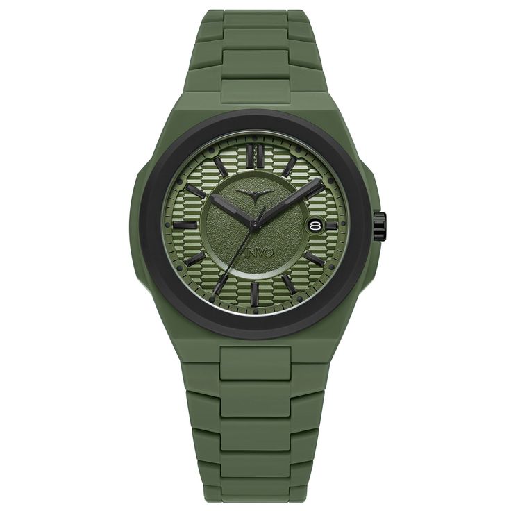 Casual, sophisticated timepiece in original steel color is designed to perfectly fit on your wrist and match any outfit. SPECIFICATIONS MOVEMENT : Quartz TMI#VJ42 CASE MATERIAL : Plastic CASE DIAMETER (mm) : 43 CASE THICKNESS (mm): 8 CASE COLOR : Green DIAL COLOR : Green BRACELET : Plastic WATER RESISTANCE : 5 ATM Green Watches With Rectangular Dial And Analog Display, Green Stainless Steel Chronograph Watch Accessories, Modern Green Watch With Rectangular Dial, Modern Green Watch Accessories With Rectangular Dial, Modern Green Watch Accessories With Round Dial, Green Chronograph Stainless Steel Watch, Green Stainless Steel Chronograph Watch, Green Stainless Steel Watch Accessories With Round Dial, Modern Green Analog Watch Accessories