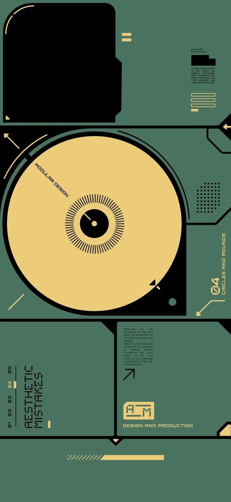 an old record player is shown in green and yellow colors, as well as the numbers on