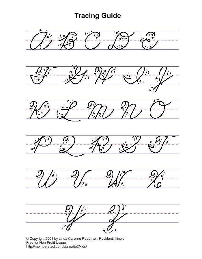 handwriting practice worksheet with cursive letters and numbers for kids to learn