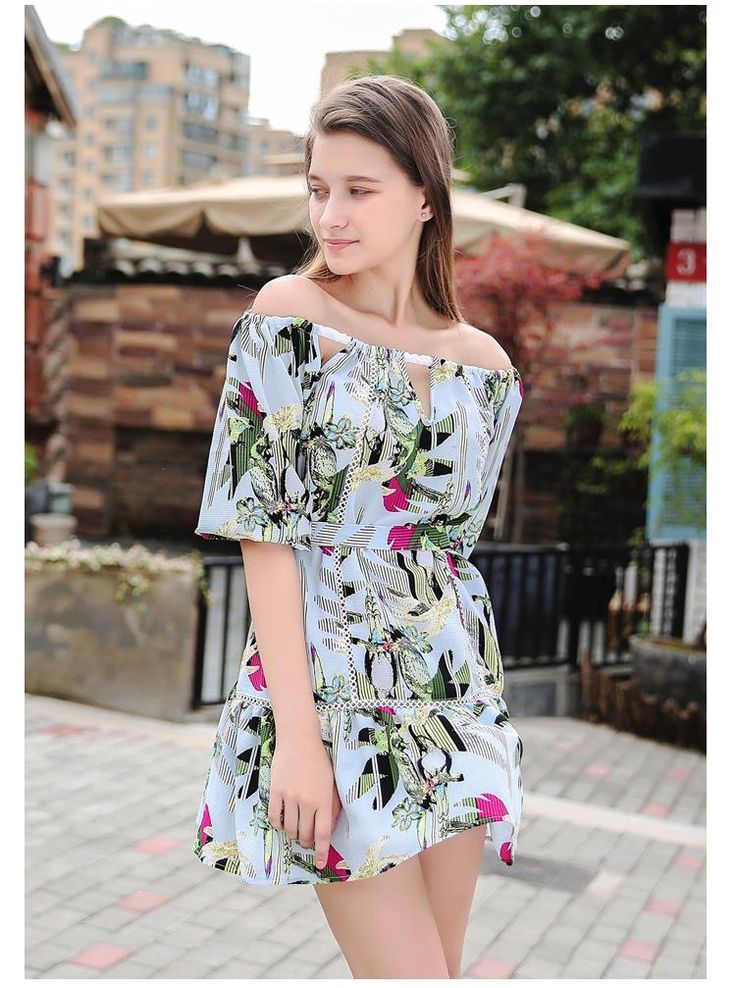 This lovely off-the-shoulder sundress is sassy but sweet. Featuring a an off-the shoulder top with a small front cut-out, a cinched waist with a sash bow belt and a flowing skirt falling mid-thigh. This dress pairs perfectly with wedges, heels, sandals or booties. Made with a polyester blend and comes in three fabulous floral color patterns from which to choose. Wedges Heels, Bow Belt, Flowing Skirt, Floral Color, Fall Skirts, Heels Sandals, Tropical Floral, Tropical Flowers, Cinched Waist