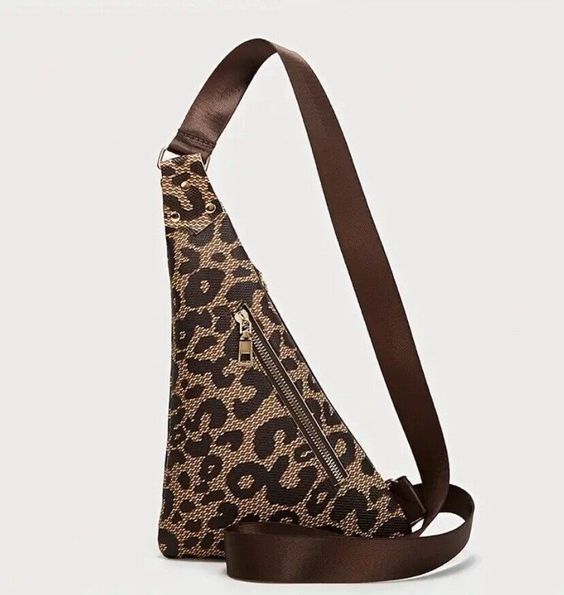 PU Leather Brown Leopard Print Chest bag  | eBay Trendy Brown Rectangular Chest Bag, Chic Leather Satchel, Trendy Brown Chest Bag With Removable Pouch, Trendy Brown Satchel Chest Bag, Trendy Leather Chest Bag With Large Capacity, Casual Faux Leather Mobile Phone Bag, Trendy Brown Chest Bag For On-the-go, Trendy Brown Bag With Zipper Closure, Trendy Brown Bag With Single Shoulder Strap