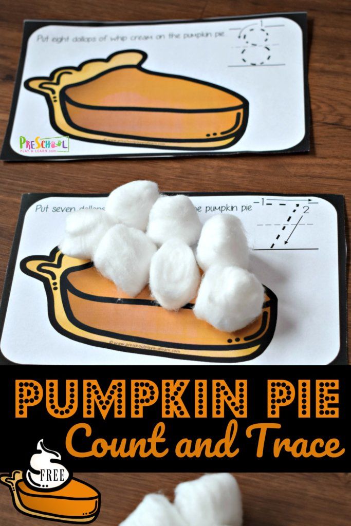 pumpkin pie count and trace game for kids