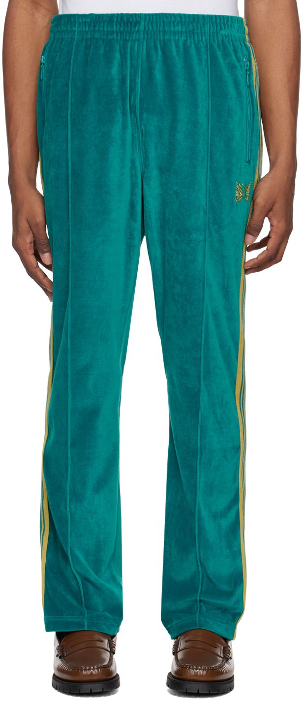 Cotton- and polyester-blend velour track pants. · Concealed drawstring at elasticized waistband · Three-pocket styling · Logo embroidered at front · Pinched seam at legs · Striped trim at outseams Supplier color: Turquoise Color Turquoise, Logo Embroidered, Track Pants, Apparel Accessories, Track, Women Wear, Turquoise, Trim, Outfit Accessories