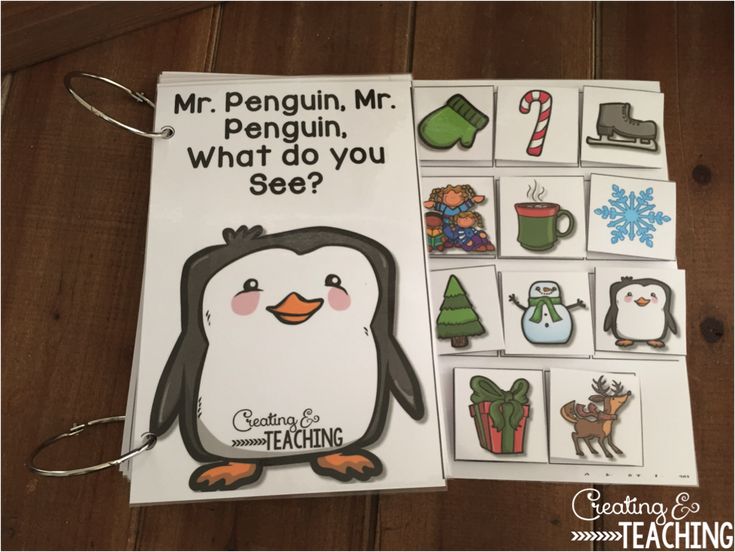 penguin, mr penguin, what do you see? book with matching pictures and clippings