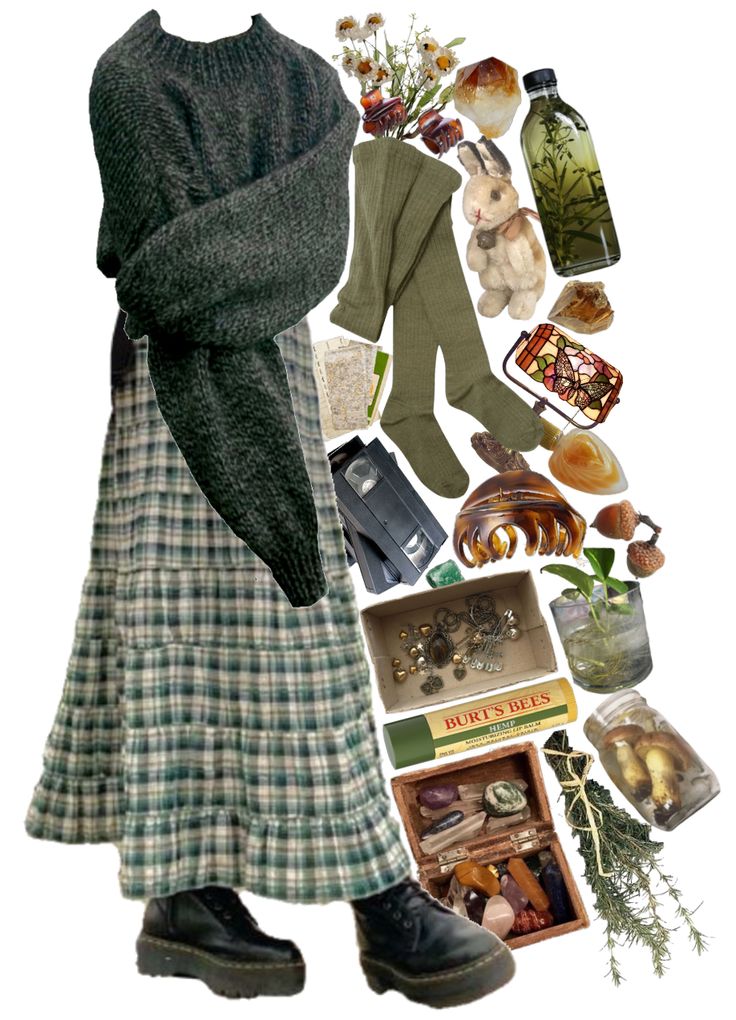 Fall Equinox Outfit, Everyday Hobbit Outfits, Winter Cottagecore Fashion, Forager Aesthetic Outfits, Cottage Witch Aesthetic Outfit, Homesteading Aesthetic Outfit, Lockwood And Co Inspired Outfits, October Outfits Women, Witchy Goblincore Outfits