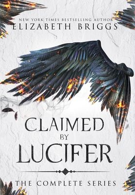 the book cover for claimed by luciffer, with an image of a black bird flying