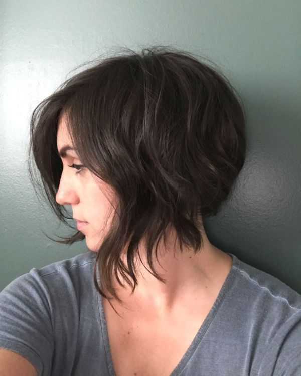 Bob Undercut With Bangs, A Line Bob Short Layered, A Line Undercut, Inverted Bob With Undercut, Short Brown Hairstyles, A Line Bob, Inverted Bob Haircuts, Brown Hairstyles, Blonde Bob Haircut