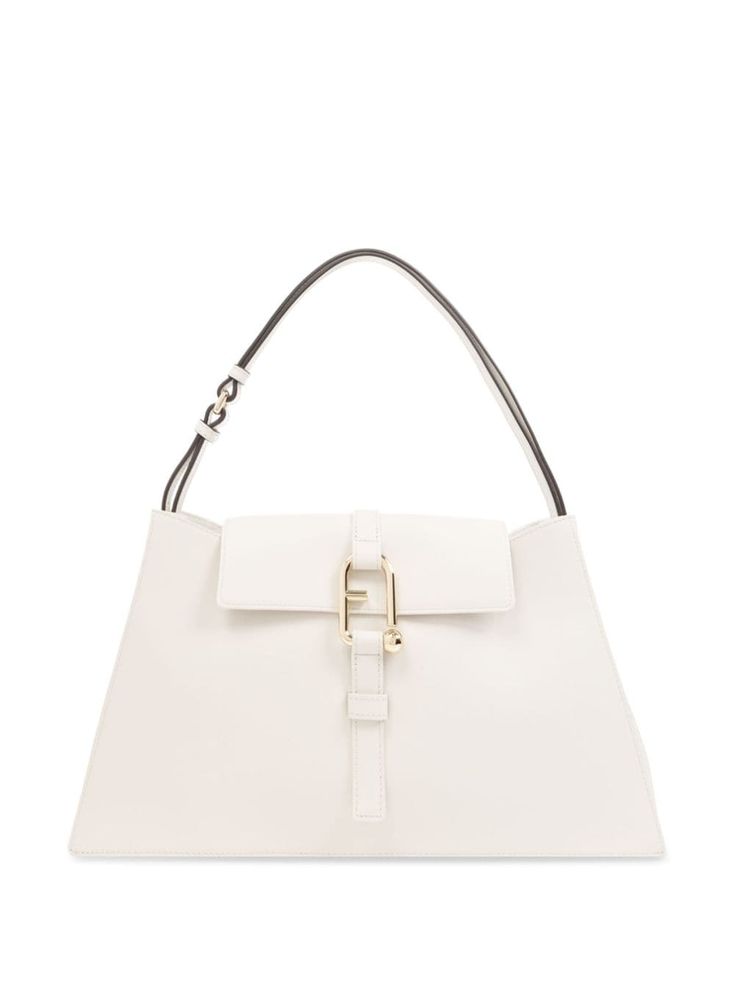 cream white calf leather smooth grain logo-buckle detail logo stamp to the rear adjustable top handle foldover top buckle-strap fastening partitioned compartment internal zip-fastening pocket internal slip pocket Lipstick Bag, Chain Strap Bag, Oversized Tote Bag, Oversized Tote, Chanel 2, Van Cleef Arpels, Ballet Flat Shoes, Hermes Birkin, Sandals Summer