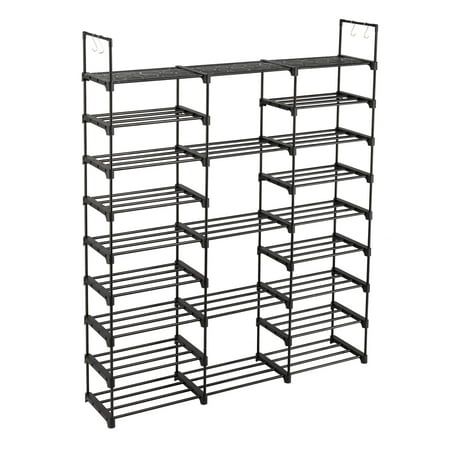 a large metal rack with many shelves on it