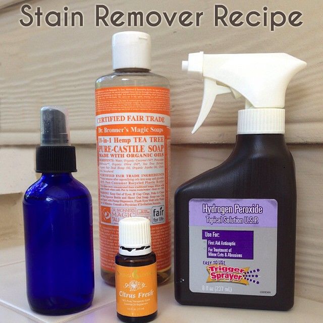 several different types of cleaning products sitting on a counter with the words, miracle stain remover recipe