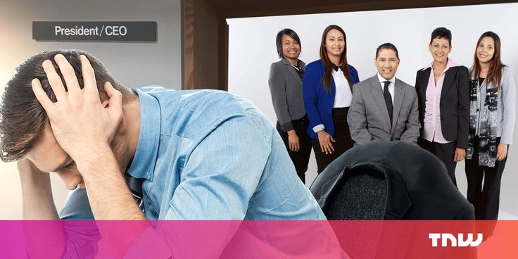 a man is covering his face in front of a group of people with their hands on their head