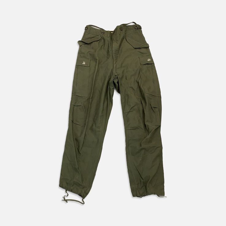 Vintage military work wear pants 1930-60s size: S inseam-32” Military Cargo Style Work Pants, Vintage Cargo Style Workwear Bottoms, Vintage Cargo Style Bottoms For Work, Luxury Retro Workwear Pants, Military Style Long Pants For Work, Military Style Cargo Work Pants, Military Style Straight Cargo Pants For Work, Khaki Full Length Combat Pants, Military Style Parachute Trousers For Work