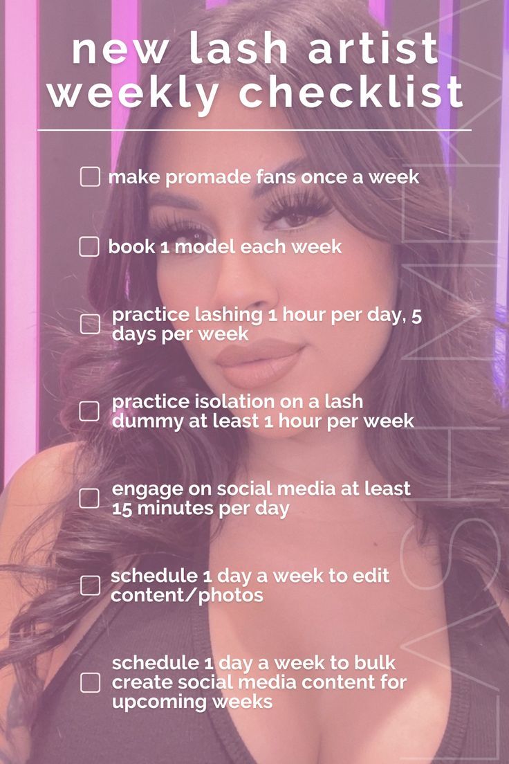 Lash Artist Checklist for Business Lash Training Kit Ideas, Lash Extensions Business Checklist, Lash Tech Certification, Lash Business Needs, Successful Lash Business, Lash Business Checklist, Being A Lash Tech, Lash Tech Content Calendar, Why You Should Get Lash Extensions