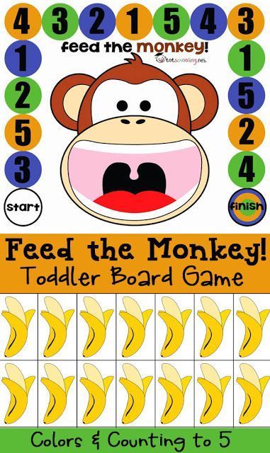 a monkey themed board game for toddlers to play with numbers and counting the number