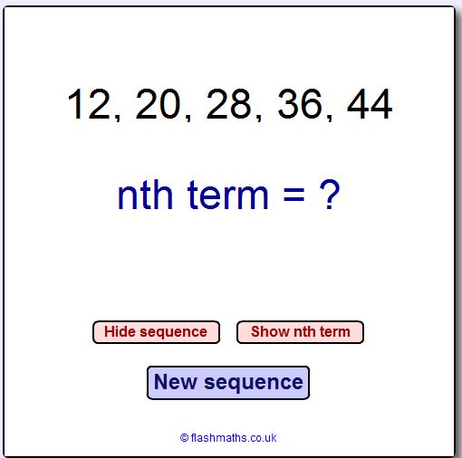 a poster with the words'nd term = 2, and new sequence below it