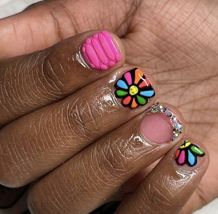 Short Nail Design, Girls Nail Designs, Overlay Nails, Neon Acrylic Nails, Glitter Nails Acrylic, Hard Nails, Cute Simple Nails, Colored Acrylic Nails, Girly Acrylic Nails