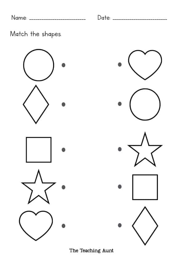 worksheet for teaching about shapes and their properties to make them look like they are on the same page