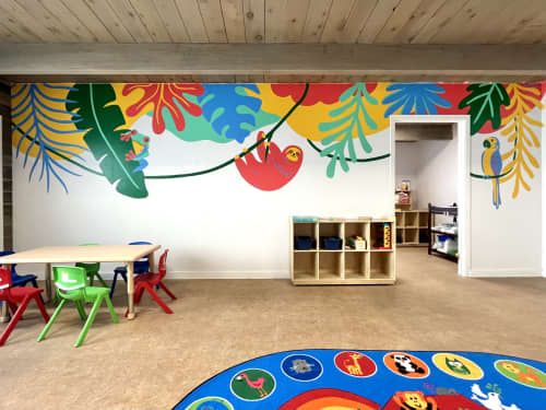 the children's playroom is clean and ready to be used