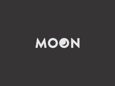 the word moon written in white on a black background