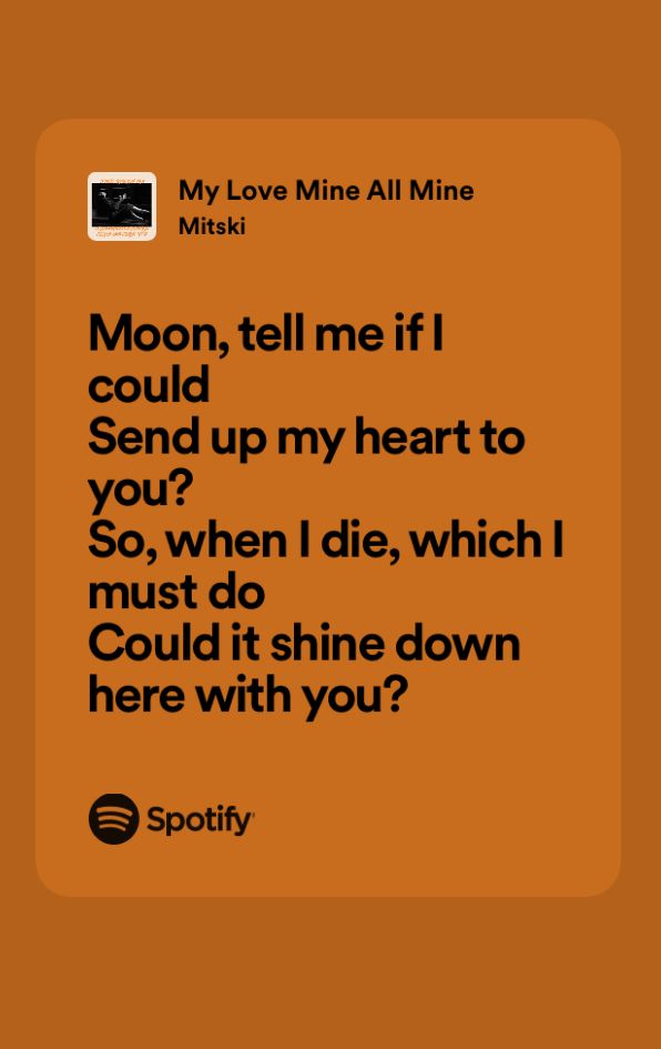 an orange background with the words moon, tell me if i could up my heart to you