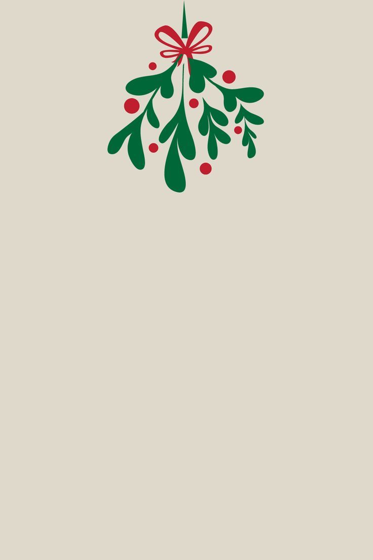 a christmas card with holly branches and red berries on the front, in green and red