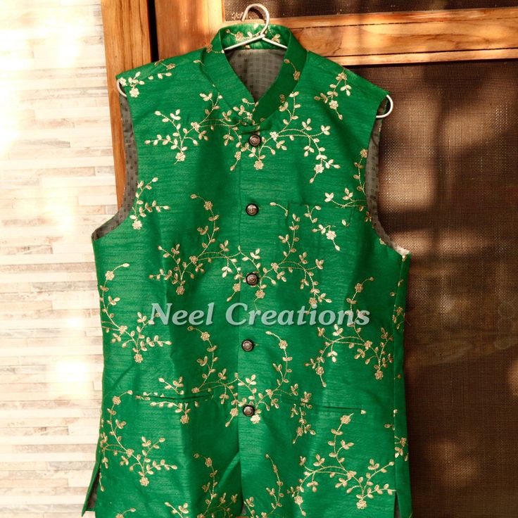 * This is Semi Raw silk Nehru Jacket for men. This is custom made to size and will be made only after you confirm size. We can make matching outfits for family. Please contact us if you want matching outfits. **Buttons and inner lining may differ in color as per availability. * Please note there may be slight color difference due to different screen settings. Waist Coat Men Wedding, Coat For Men Wedding, Matching Outfits For Family, Nehru Jacket For Men, Indian Jackets, Funky Pants, Coat For Men, Waist Coat, Nehru Jacket