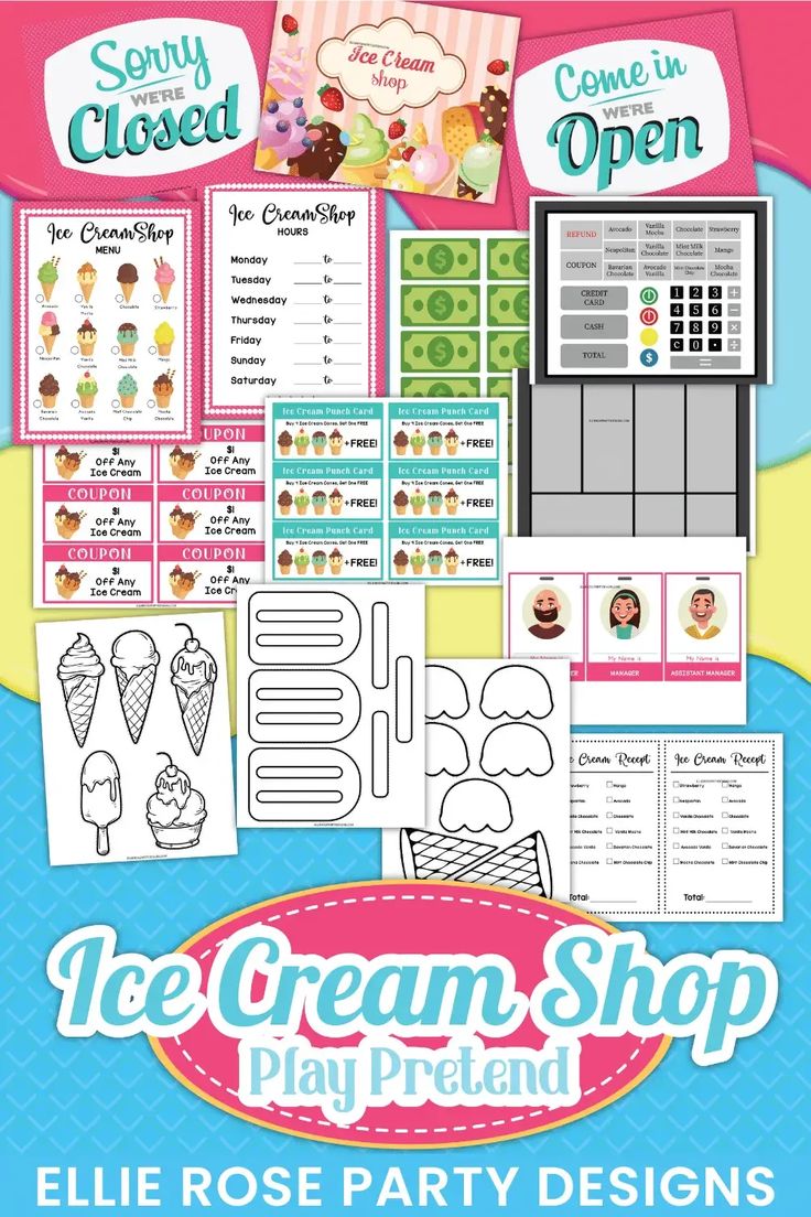 the ice cream shop play party design kit